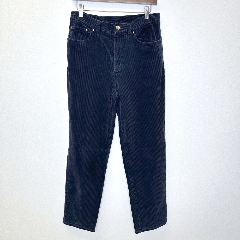 Vintage Lauren Ralph Lauren Flat‎ Front Corduroy Pants Navy Size 10